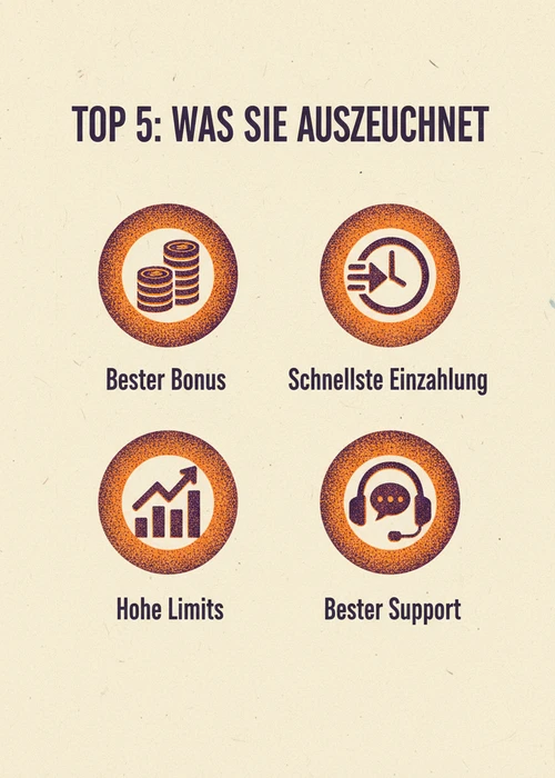 Was die Top 5 Cashlib-Casinos auszeichnet: bester Bonus, schnellste Einzahlung, hohe Limits und bester Support.